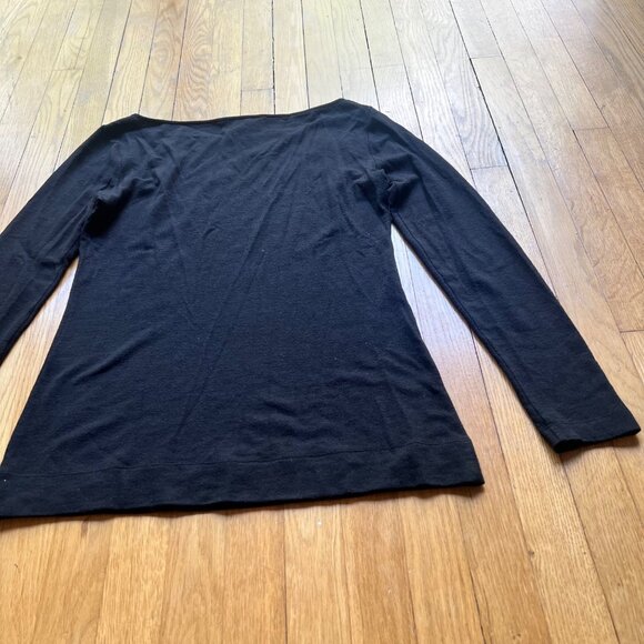 Diane Von Furstenberg Size L Black Wool Blend Long Sleeve Round Neck Sweater - Picture 12 of 13